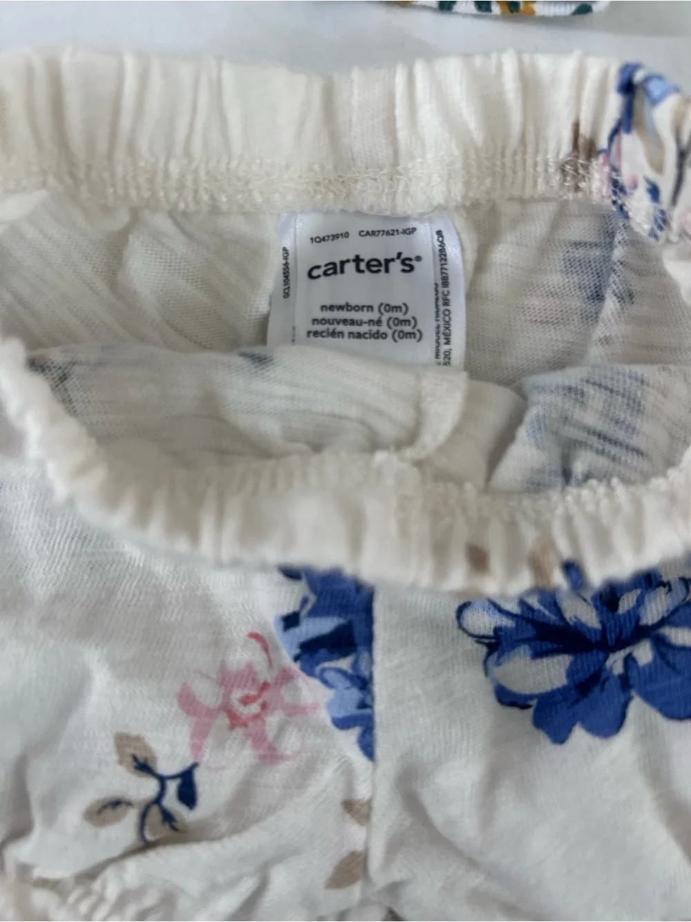 Baby Colors Newborn Tops with Carters Newborn Floral and Navy Bottoms
